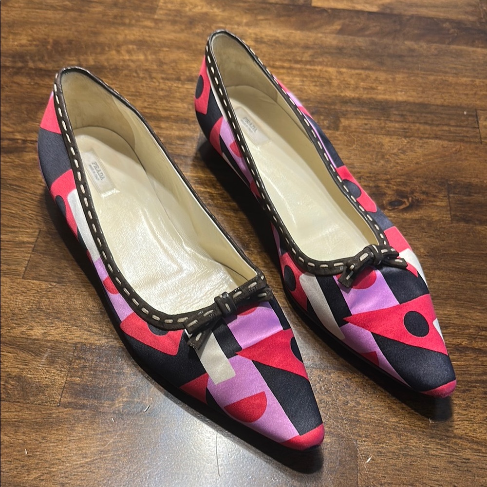 LAST CHANCE OFFER: Prada Pink and Red Pointed Toe Flats